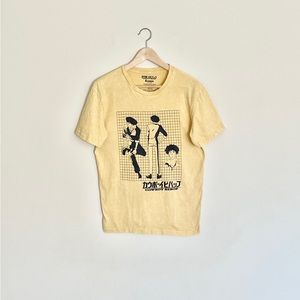 Cowboy Bebop Spike Spiegel Character Profile Stone Washed Yellow T Shirt Adult S